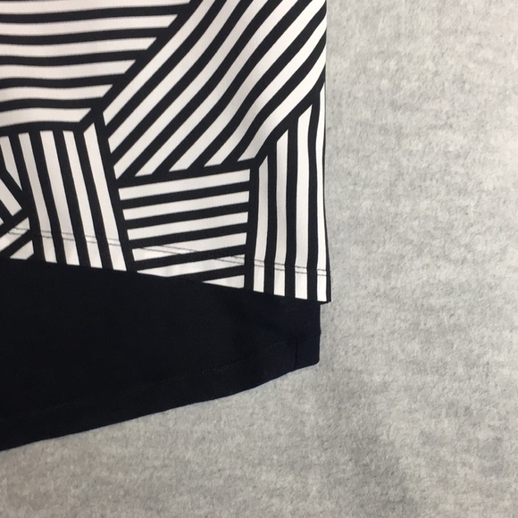 A.N.A. “A New Approach” Geometric Print & Contrasting Solid Cap Sleeve HiLo Hem - Picture 7 of 16